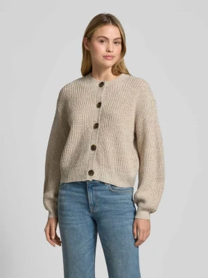 Kurtka z dzianiny o kroju relaxed fit z jednorzędową listwą guzikową model ‘LEA’ Vero Moda