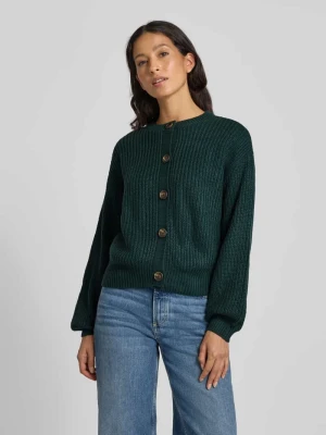 Kurtka z dzianiny o kroju relaxed fit z jednorzędową listwą guzikową model ‘LEA’ Vero Moda