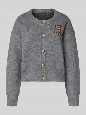 Kurtka z dzianiny o kroju relaxed fit z nadrukiem z motywem model ‘TEDDY’ Only