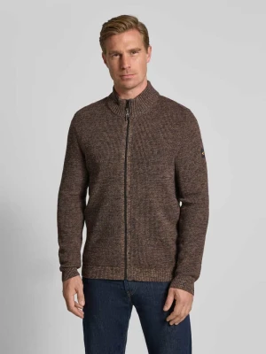 Kurtka z dzianiny o kroju slim fit model ‘Mouline’ camel active