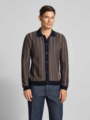 Kurtka z dzianiny o kroju slim fit z wykładanym kołnierzem model ‘Cijanni’ CINQUE