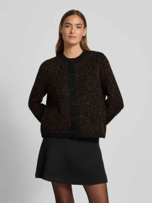 Kurtka z dzianiny w panterkę z okrągłym dekoltem Jake*s Collection