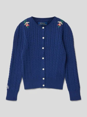 Kurtka z dzianiny z bawełny z detalem z logo Polo Ralph Lauren Kids