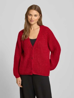 Kurtka z dzianiny z dekoltem w serek i listwą guzikową Smith and Soul