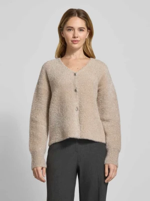 Kurtka z dzianiny z efektownej przędzy z dekoltem w serek model ‘LISTRA’ YAS