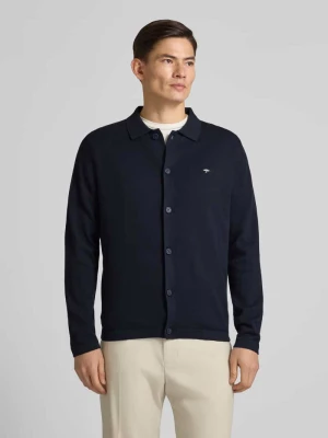 Kardigan rozpinany z kołnierzykiem polo i wyhaftowanym logo FYNCH-HATTON