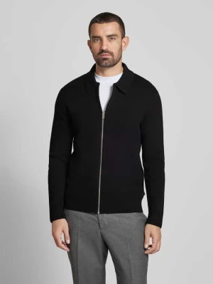 Kurtka z dzianiny z kołnierzykiem polo model ‘BLAMILANO’ Jack & Jones Premium