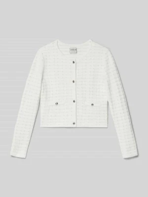 Kurtka z dzianiny z listwą guzikową model ‘CEREMONY’ Guess