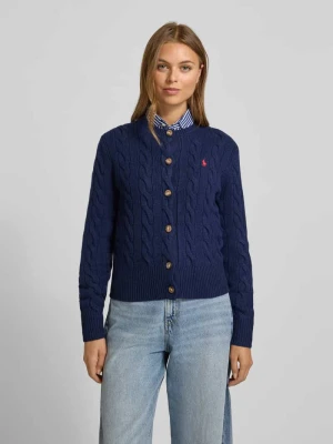 Kurtka z dzianiny z mieszanki lnu i kaszmiru ze ściegiem warkoczowym Polo Ralph Lauren