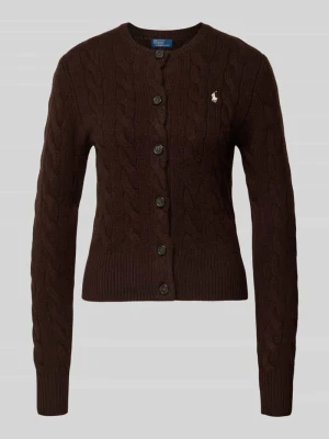 Kurtka z dzianiny z mieszanki lnu i kaszmiru ze ściegiem warkoczowym Polo Ralph Lauren