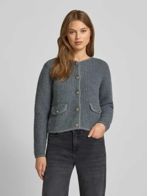 Kurtka z dzianiny z mieszanki wełny z alpaki z listwą guzikową model ‘HARRY’ Bash