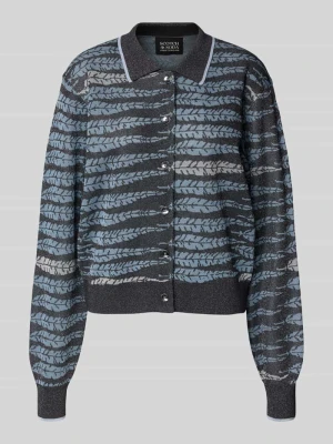 Kurtka z dzianiny z mieszanki wiskozy z wykładanym kołnierzem i listwą guzikową Scotch & Soda