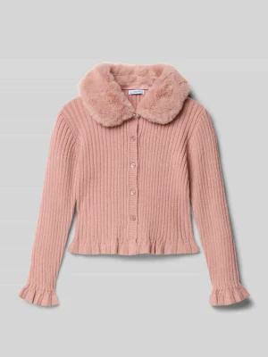 Kurtka z dzianiny z obszyciem sztucznym futrem Mayoral