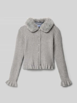 Kurtka z dzianiny z obszyciem sztucznym futrem Mayoral