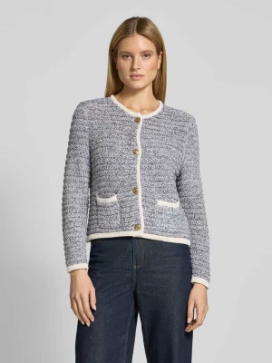 Kurtka z dzianiny z okrągłym dekoltem i listwą guzikową Christian Berg Woman Selection