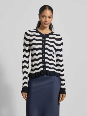 Kurtka z dzianiny z okrągłym dekoltem i listwą guzikową Christian Berg Woman Selection