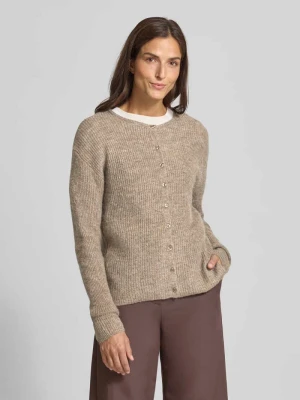 Kurtka z dzianiny z okrągłym dekoltem model ‘KAMARA’ Ichi