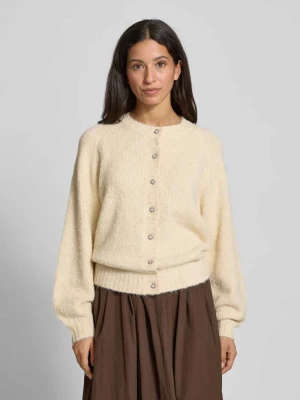 Kurtka z dzianiny z okrągłym dekoltem model ‘Luisa’ FREE/QUENT