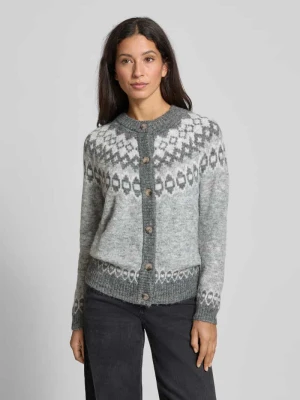 Kurtka z dzianiny z okrągłym dekoltem model ‘Novala’ FREE/QUENT