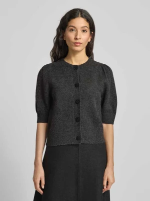 Kurtka z dzianiny z okrągłym dekoltem model ‘Trudy’ NEO NOIR