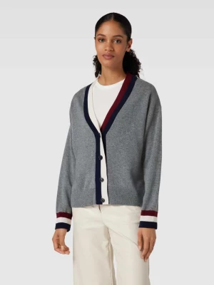 Kurtka z dzianiny z paskami w kontrastowym kolorze Tommy Hilfiger