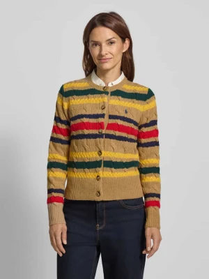 Kurtka z dzianiny z wełny ze ściegiem warkoczowym Polo Ralph Lauren