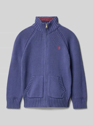 Kurtka z dzianiny z wyhaftowanym logo i wpuszczanymi kieszeniami Polo Ralph Lauren Kids