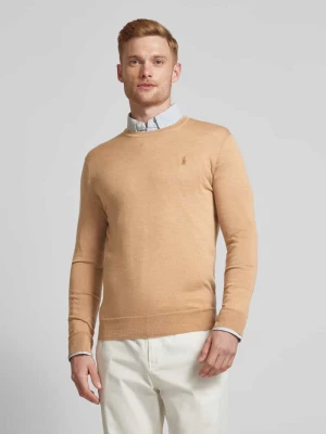 Sweter z dzianiny o kroju slim fit z czystej wełny Polo Ralph Lauren