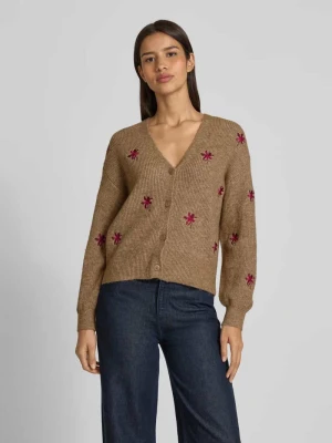 Kurtka z dzianiny z wyhaftowanymi detalami model ‘FLEUR’ YAS