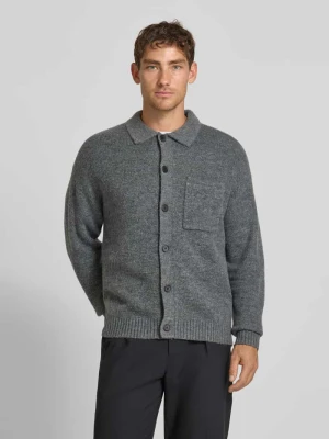 Kurtka z dzianiny z wykładanym kołnierzem i kieszenią na piersi Jack & Jones Premium