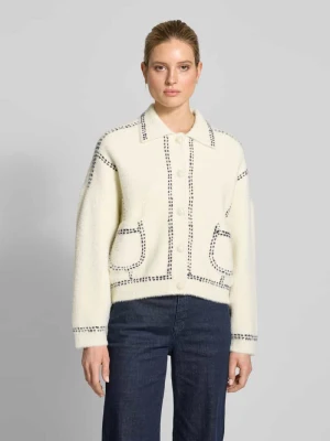 Kurtka z dzianiny z wykładanym kołnierzem model ‘Hoops’ Essentiel Antwerp