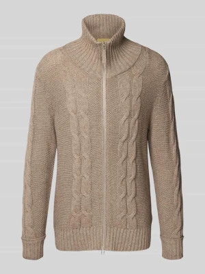 Kurtka z dzianiny z wzorem w warkocz FTC-Cashmere