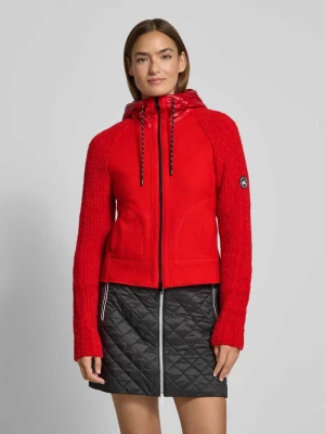 Kurtka z dzianiny z żywej wełny z kapturem i zamkiem błyskawicznym dwustronnym Marc Cain