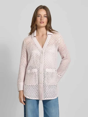 Kurtka z dzianiny z żywej wełny z wykładanym kołnierzem i dekoltem w serek Marc Cain