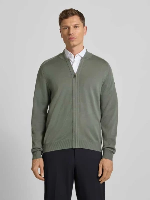 Kurtka z dzianiny z żywej wełny z zamkiem błyskawicznym maerz muenchen