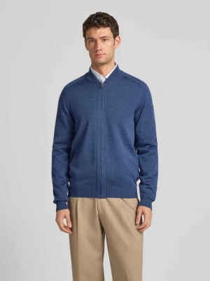 Kurtka z dzianiny z żywej wełny z zamkiem błyskawicznym maerz muenchen