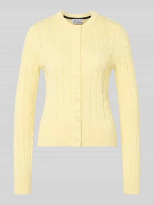 Kardigan rozpinany ze ściegiem warkoczowym i okrągłym dekoltem JAKE*S STUDIO WOMAN