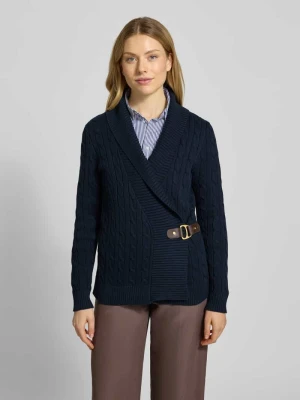 Kurtka z dzianiny ze ściegiem warkoczowym model ‘DONATO’ Lauren Ralph Lauren