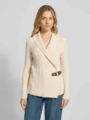 Kurtka z dzianiny ze ściegiem warkoczowym model ‘DONATO’ Lauren Ralph Lauren