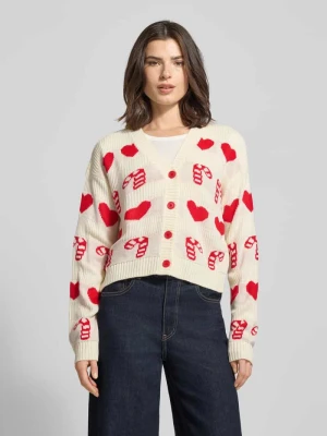 Kurtka z dzianiny ze świątecznym motywem model ‘CANDYHEARTS’ Vero Moda