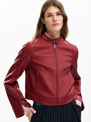 Kurtka z efektem skóry łączona Desigual