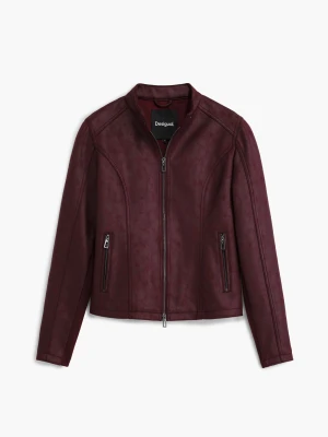 Kurtka z efektem skóry łączona Desigual