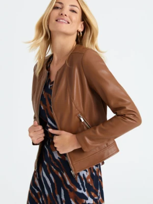 Kurtka z ekoskóry, brązowa Greenpoint