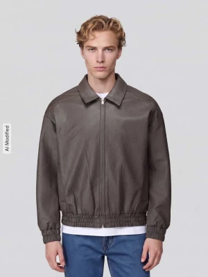 kurtka z ekoskóry o kroju regular fit model 'REX' Only & Sons Błotnisty