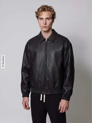 kurtka z ekoskóry o kroju regular fit model 'REX' Only & Sons Czarny