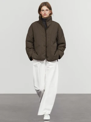 Kurtka Z Falistymi Przeszyciami - Brązowy - Massimo Dutti - Female
