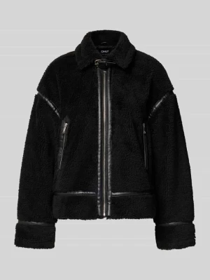 Kurtka z futerka o kroju regular fit z detalami ze skóry model ‘MICHELLE’ Only