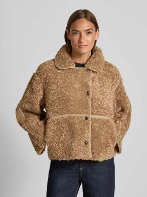 Kurtka z futerka z listwą guzikową model ‘Castor’ NEO NOIR