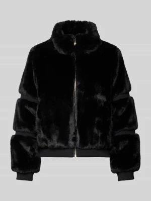 Kurtka z futerkiem i prążkowanymi wykończeniami Guess
