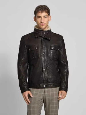 Kurtka z imitacji skóry model ‘GARRECK’ gipsy